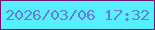 文字の大きさ：5、枠の色：6c176a、背景の色：56f0fc、文字の色：6c7ad7 無料ブログパーツのブログ時計