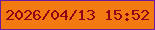 文字の大きさ：2、枠の色：6c1ba0、背景の色：f37a11、文字の色：900118 無料ブログパーツのブログ時計