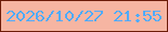 文字の大きさ：5、枠の色：6c1c09、背景の色：f6b5a2、文字の色：4fabfd 無料ブログパーツのブログ時計