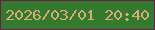 文字の大きさ：5、枠の色：6c1d4b、背景の色：33792e、文字の色：d3ad75 無料ブログパーツのブログ時計