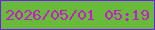 文字の大きさ：5、枠の色：6c1dec、背景の色：69b93b、文字の色：c21dcb 無料ブログパーツのブログ時計