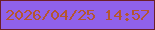 文字の大きさ：5、枠の色：6c1f28、背景の色：9061ea、文字の色：b45631 無料ブログパーツのブログ時計