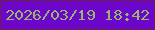 文字の大きさ：2、枠の色：6c1f4b、背景の色：6b06ca、文字の色：97b56b 無料ブログパーツのブログ時計