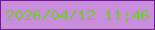 文字の大きさ：5、枠の色：6c1f8b、背景の色：c98edb、文字の色：74c835 無料ブログパーツのブログ時計
