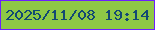 文字の大きさ：5、枠の色：6c21fe、背景の色：8ec946、文字の色：124973 無料ブログパーツのブログ時計
