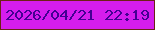 文字の大きさ：3、枠の色：6c2216、背景の色：d51ded、文字の色：440093 無料ブログパーツのブログ時計