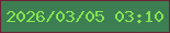 文字の大きさ：2、枠の色：6c2237、背景の色：3e7e53、文字の色：85e551 無料ブログパーツのブログ時計