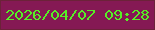 文字の大きさ：1、枠の色：6c2239、背景の色：851954、文字の色：56f026 無料ブログパーツのブログ時計