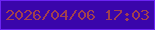 文字の大きさ：2、枠の色：6c23f4、背景の色：3a05ab、文字の色：a0404f 無料ブログパーツのブログ時計