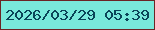 文字の大きさ：4、枠の色：6c2425、背景の色：79e9db、文字の色：0b4458 無料ブログパーツのブログ時計