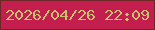 文字の大きさ：1、枠の色：6c2827、背景の色：c31e4e、文字の色：c7c170 無料ブログパーツのブログ時計