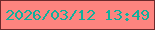 文字の大きさ：5、枠の色：6c292b、背景の色：fe847f、文字の色：0fb09d 無料ブログパーツのブログ時計