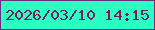 文字の大きさ：4、枠の色：6c2d84、背景の色：2cffc2、文字の色：771960 無料ブログパーツのブログ時計
