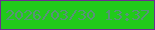 文字の大きさ：3、枠の色：6c2d90、背景の色：21ca1a、文字の色：589278 無料ブログパーツのブログ時計