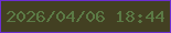 文字の大きさ：4、枠の色：6c2dd1、背景の色：434022、文字の色：5b7a45 無料ブログパーツのブログ時計