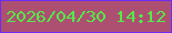 文字の大きさ：4、枠の色：6c2df5、背景の色：ad4f71、文字の色：53ea48 無料ブログパーツのブログ時計