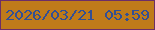 文字の大きさ：4、枠の色：6c2e67、背景の色：bf7b1a、文字の色：324f95 無料ブログパーツのブログ時計