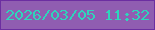 文字の大きさ：4、枠の色：6c2ea1、背景の色：905db1、文字の色：2fd5bb 無料ブログパーツのブログ時計