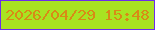 文字の大きさ：1、枠の色：6c2eeb、背景の色：a8e322、文字の色：d88a16 無料ブログパーツのブログ時計
