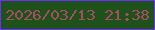 文字の大きさ：4、枠の色：6c2efe、背景の色：1e521a、文字の色：a34d67 無料ブログパーツのブログ時計