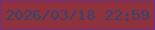 文字の大きさ：5、枠の色：6c2f8b、背景の色：8f323d、文字の色：31446b 無料ブログパーツのブログ時計