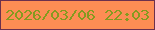 文字の大きさ：4、枠の色：6c304d、背景の色：fd8d54、文字の色：859a1f 無料ブログパーツのブログ時計