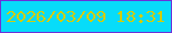 文字の大きさ：1、枠の色：6c32d9、背景の色：07dcf9、文字の色：d3cc09 無料ブログパーツのブログ時計