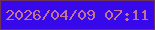 文字の大きさ：2、枠の色：6c3354、背景の色：3709ea、文字の色：c27396 無料ブログパーツのブログ時計