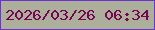 文字の大きさ：5、枠の色：6c33d2、背景の色：acaf9a、文字の色：780354 無料ブログパーツのブログ時計