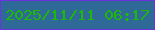 文字の大きさ：5、枠の色：6c33da、背景の色：2e6997、文字の色：1db808 無料ブログパーツのブログ時計