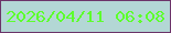 文字の大きさ：3、枠の色：6c3469、背景の色：b3d7d5、文字の色：5dff2d 無料ブログパーツのブログ時計