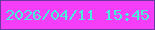 文字の大きさ：3、枠の色：6c379e、背景の色：f53ef8、文字の色：48eddc 無料ブログパーツのブログ時計