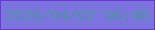 文字の大きさ：4、枠の色：6c37d1、背景の色：7b74de、文字の色：4d93a1 無料ブログパーツのブログ時計