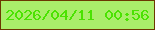 文字の大きさ：4、枠の色：6c3801、背景の色：aaee6a、文字の色：4be202 無料ブログパーツのブログ時計