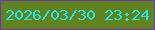 文字の大きさ：1、枠の色：6c38b8、背景の色：61831e、文字の色：25e4f2 無料ブログパーツのブログ時計