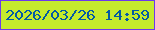 文字の大きさ：5、枠の色：6c39ec、背景の色：c5eb2d、文字の色：025aa4 無料ブログパーツのブログ時計