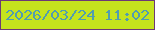 文字の大きさ：2、枠の色：6c3a76、背景の色：c5e41d、文字の色：519daf 無料ブログパーツのブログ時計