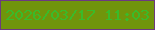 文字の大きさ：1、枠の色：6c3a7f、背景の色：70950b、文字の色：3abb2a 無料ブログパーツのブログ時計