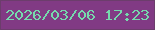 文字の大きさ：1、枠の色：6c3d6c、背景の色：813a84、文字の色：76d9ad 無料ブログパーツのブログ時計