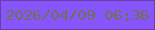 文字の大きさ：2、枠の色：6c3da3、背景の色：8656fc、文字の色：6e734b 無料ブログパーツのブログ時計