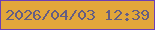 文字の大きさ：2、枠の色：6c3fb6、背景の色：e2a73b、文字の色：645d83 無料ブログパーツのブログ時計