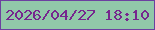 文字の大きさ：2、枠の色：6c40a0、背景の色：91c8a9、文字の色：76268e 無料ブログパーツのブログ時計