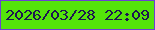 文字の大きさ：3、枠の色：6c40d2、背景の色：54e40a、文字の色：1d1750 無料ブログパーツのブログ時計