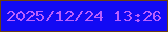 文字の大きさ：5、枠の色：6c410d、背景の色：120af4、文字の色：b95ffe 無料ブログパーツのブログ時計