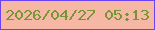 文字の大きさ：3、枠の色：6c42f2、背景の色：f6b8a4、文字の色：769635 無料ブログパーツのブログ時計