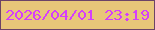 文字の大きさ：1、枠の色：6c4367、背景の色：e8c679、文字の色：d53efb 無料ブログパーツのブログ時計