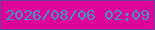 文字の大きさ：4、枠の色：6c449f、背景の色：de029d、文字の色：3f9ac1 無料ブログパーツのブログ時計