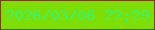 文字の大きさ：3、枠の色：6c4a0f、背景の色：7dde00、文字の色：35f476 無料ブログパーツのブログ時計