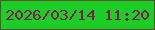 文字の大きさ：4、枠の色：6c4a30、背景の色：19cf25、文字の色：8b1654 無料ブログパーツのブログ時計