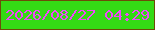 文字の大きさ：4、枠の色：6c4b08、背景の色：34da15、文字の色：ef49fa 無料ブログパーツのブログ時計